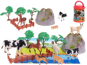 Figurki Zwierzęta Zagrodowe Farma 7szt + Mata I Akcesoria Zestaw