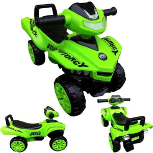 Quad Dla Dziecka Jeźdżik Pchacz Chodzik Zielony Dżwięki + Led
