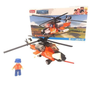 Klocki Dla Dzieci Helikopter + Ludzik 129 Elementów