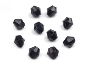 Kryształki Plastik Diament Czarne 14mm 8szt