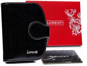 Pionowy, skórzany portfel damski z systemem RFID — Lorenti