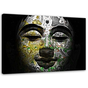 OBRAZ Buddha NA PŁÓTNIE GŁOWA wzory zen spa 60x40