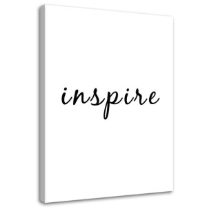 OBRAZ NA PŁÓTNIE Napis Inspire Typografia 60x90