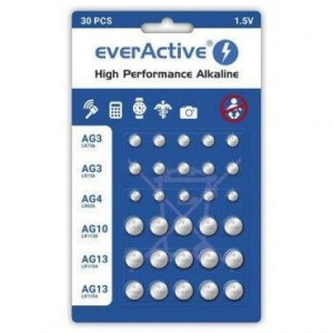 Zestaw 30 sztuk baterii alkalicznych mini everActive