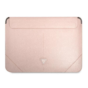 Guess Sleeve Gucs16psatlp 16" Różowy /pink Saffiano Triangle Logo