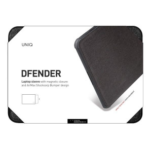 Uniq Etui Dfender Laptop Sleeve 16" Czarny/charcoal Black
