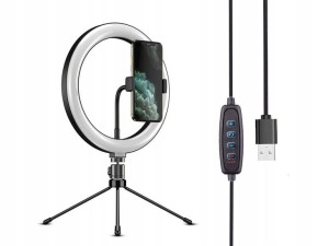 Lampa fotograficzna LED pierścieniowa + Statyw