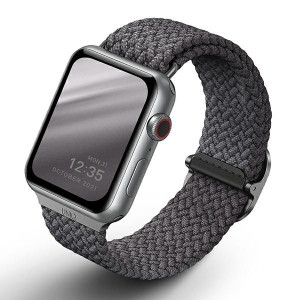 Uniq Pasek Aspen Apple Watch 44/42/45mm Braided Szary/granite Grey