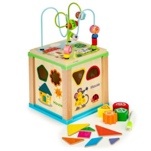 Kostka Edukacyjna Drewniana Tablica Sorter Duży