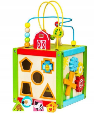 Kostka Edukacyjna Dla Dzieci Drewniana Sorter