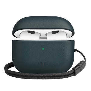 Uniq Etui Terra Airpods 3 Gen. Genuine Leather Niebieski/nautical Blue