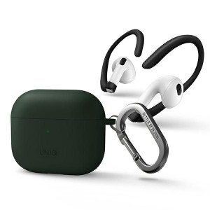 Uniq Etui Nexo Airpods 3 Gen + Ear Hooks Silicone Zielony/green