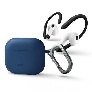 Uniq Etui Nexo Airpods 3 Gen + Ear Hooks Silicone Niebieski/blue