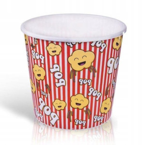 Kubek kubełek pojemnik na popcorn przekąski przyst