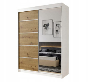 Szafa Z Lustrem 100 Cm - 100x200x58 Szafa Przesuwna