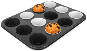 Forma do pieczenia muffin + 12 foremek silikonowych