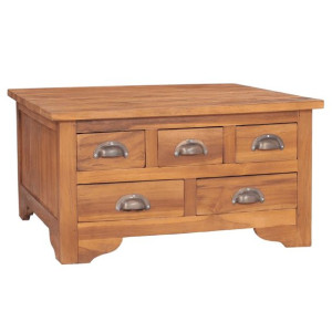 Stolik kawowy z otwieranym blatem, 65x64x35 cm, drewno tekowe