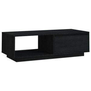 Stolik kawowy, czarny, 110x50x33,5 cm, lite drewno sosnowe