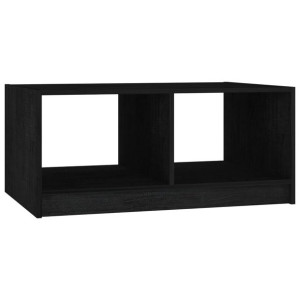 Stolik kawowy, czarny, 75 x 50 x 33,5 cm, lite drewno sosnowe