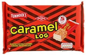 1x160g TUNNOCK'S caramel log wafel karmel 5pak UK