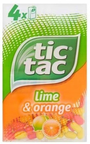 1x64g TIC TAC cukierki lime & orange 4-pak UK