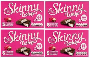 4x125g SKINNY WHIP Strawberry batony 5szt UK