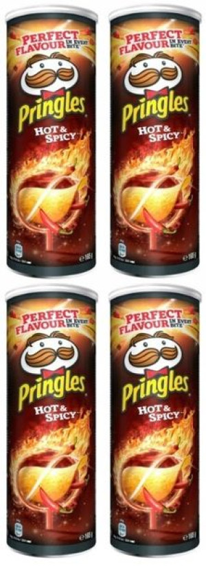 4x165g PRINGLES hot & spicy chipsy