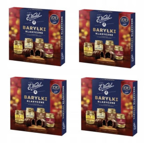 4x200g WEDEL czekoladki baryłki klasyczne z alkoho