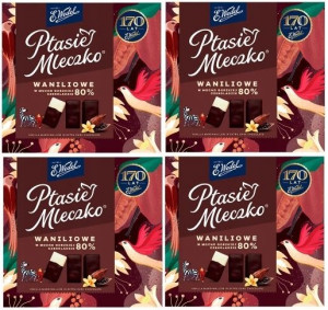 4x360g WEDEL Ptasie Mleczko Waniliowe Dark
