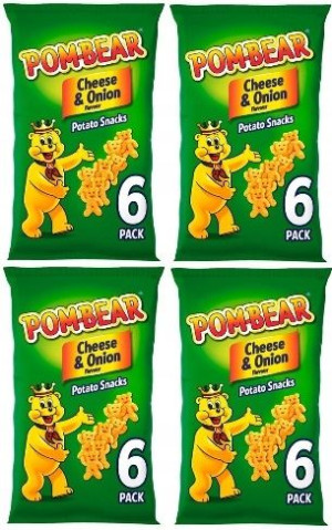 4x78g POM-BEAR Cheese & Onion chrupki 6 szt UK