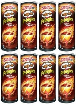 8x165g PRINGLES hot & spicy chipsy