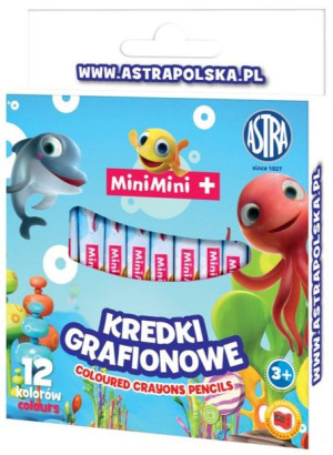Astra Kredki Grafionowe 12 Kolorów Mini Mini