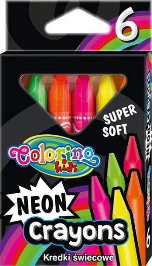 Colorino Kredki Świecowe Neon Trójkątne 6 Kolorów