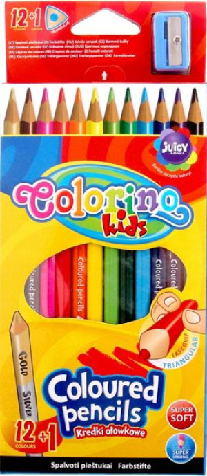 Colorino Kredki Ołówkowe Trójkątne 12 Kolorów
