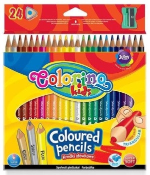 Colorino Kredki Ołówkowe Trójkątne 24 Kolory