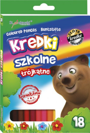 Bambino Kredki Ołówkowe Trójkątne 18 Kolorów Mix