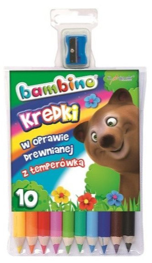 Bambino Kredki 10 Kolorów + Temperówka Mix
