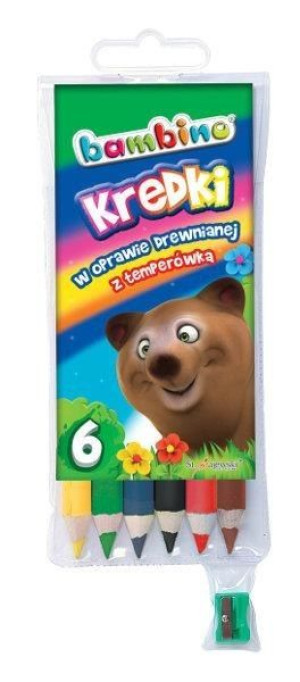 Bambino Kredki 6 Kolorów + Temperówka Mix