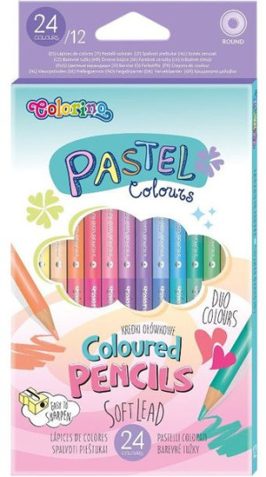Colorino Kredki Ołówkowe 12szt 24 Pastelowe Kolory