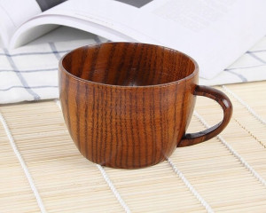 Drewniany Naturlany Kubek Szklanka Kawa Espresso