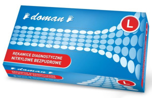 Doman rękawice nitrylowe bezpudrowe 100SZT L