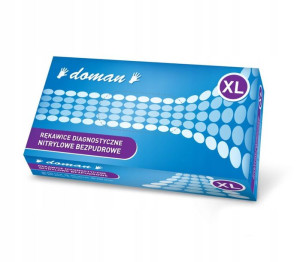 Doman rękawice nitrylowe bezpudrowe 100SZT XL