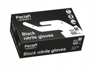 Rekawiczki NITRYLOWE CZARNE Paclan Expert M 100 szt