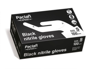 Rekawiczki NITRYLOWE CZARNE Paclan Expert S 100szt