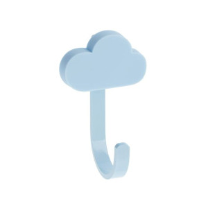 Wieszak meblowy CLOUD, wieszak dziecięcy, gumowy, niebieski