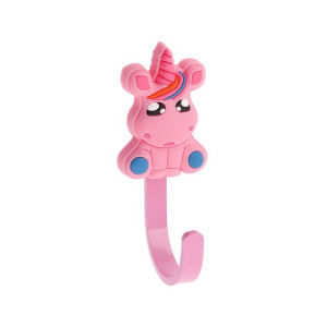 Wieszak meblowy UNICORN, wieszak dziecięcy, gumowy, różowy