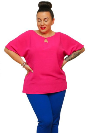 Bluzka ELIDA oversize z łezką amarant 46