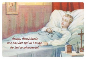 Święty Stanisław Kostka - magnes pergaminowany