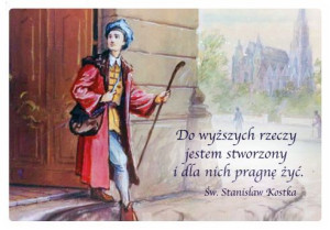 Święty Stanisław Kostka - magnes pergaminowany