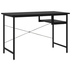 Biurko komputerowe, czarne, 105x55x72 cm, MDF i metal
